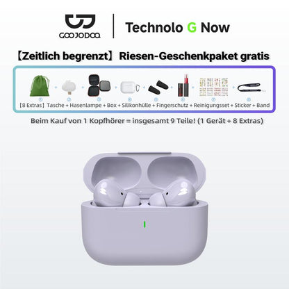 【Versandkostenfrei (Limitiert)】9-in-1 Limitiertes Geschenkpaket – GOOJODOQ J206 Bluetooth 5.3 Geräuschunterdrückende Ohrhörer, Lautstärkeverstärker, Sicherer Sitz, Ultraleicht, HD-Stereoklang