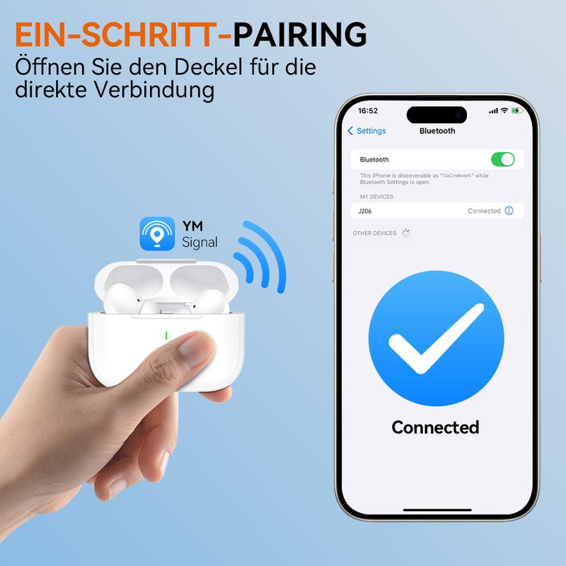【Versandkostenfrei (Limitiert)】9-in-1 Limitiertes Geschenkpaket – GOOJODOQ J206 Bluetooth 5.3 Geräuschunterdrückende Ohrhörer, Lautstärkeverstärker, Sicherer Sitz, Ultraleicht, HD-Stereoklang