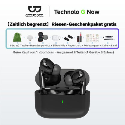 【Versandkostenfrei (Limitiert)】9-in-1 Limitiertes Geschenkpaket – GOOJODOQ J206 Bluetooth 5.3 Geräuschunterdrückende Ohrhörer, Lautstärkeverstärker, Sicherer Sitz, Ultraleicht, HD-Stereoklang