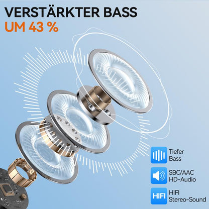 【Versandkostenfrei (Limitiert)】9-in-1 Limitiertes Geschenkpaket – GOOJODOQ J206 Bluetooth 5.3 Geräuschunterdrückende Ohrhörer, Lautstärkeverstärker, Sicherer Sitz, Ultraleicht, HD-Stereoklang